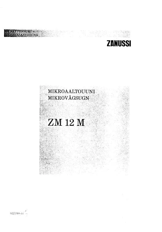 Mode d'emploi AEG-ELECTROLUX ZM12M