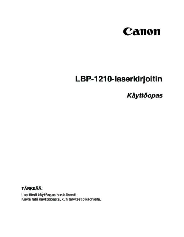 Mode d'emploi CANON LASER SHOT LBP1210