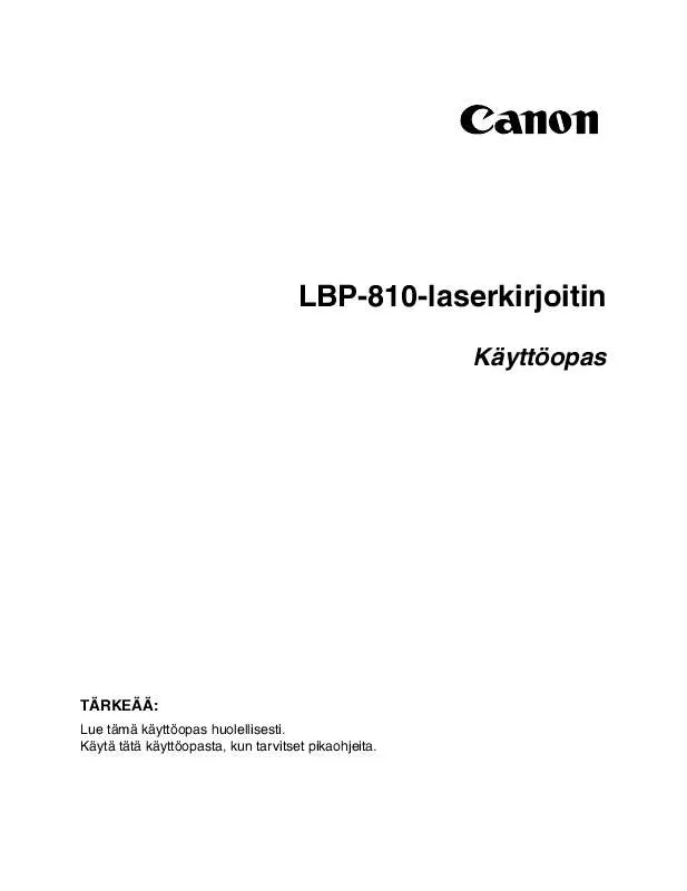 Mode d'emploi CANON LBP-810