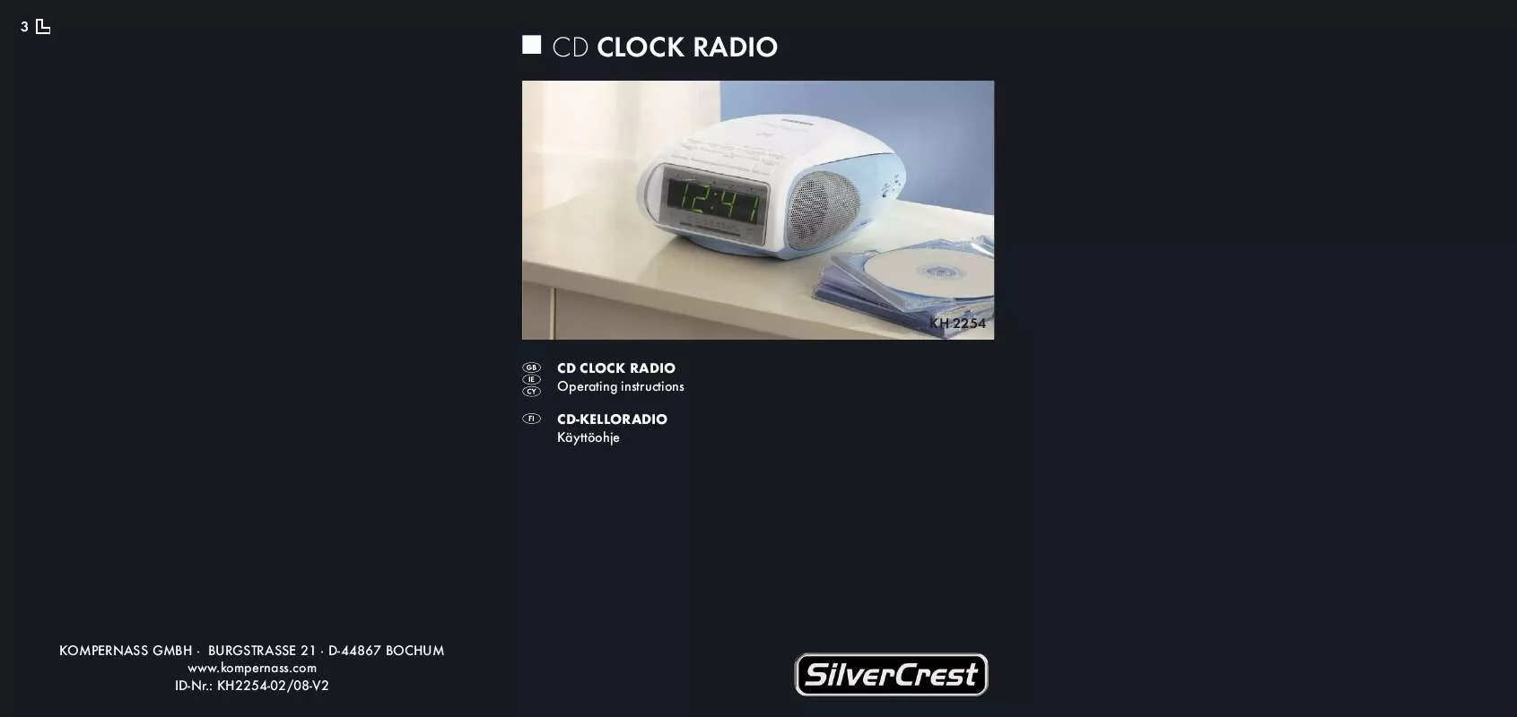 Mode d'emploi EBENCH KH 2254 CD CLOCK RADIO