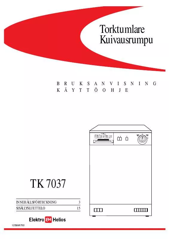 Mode d'emploi ELEKTRA TK7037