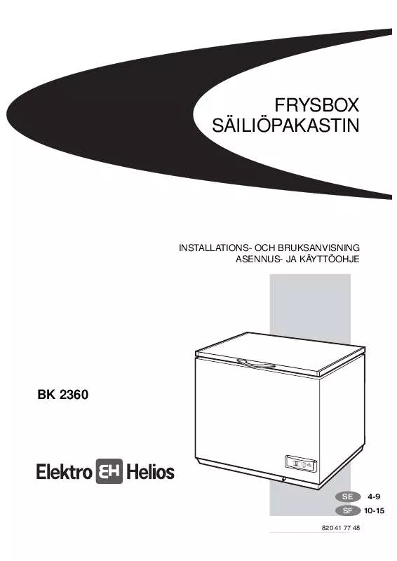 Mode d'emploi ELEKTRO HELIOS BK3260