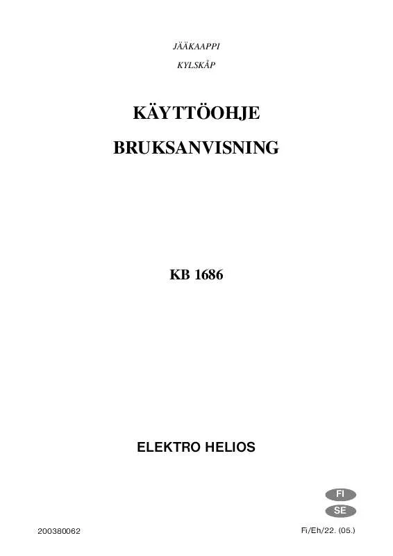 Mode d'emploi ELEKTRO HELIOS KB 1686