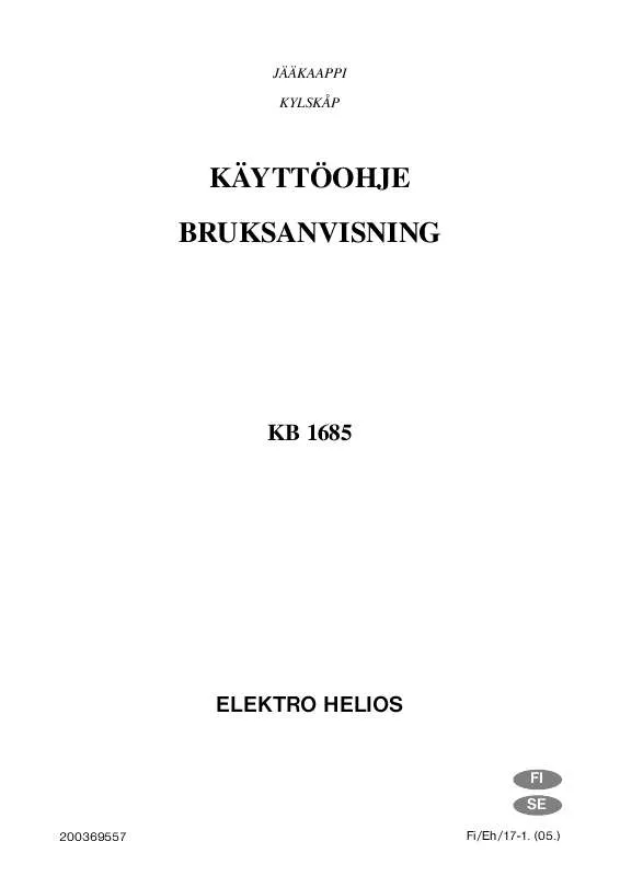 Mode d'emploi ELEKTRO HELIOS KB1685