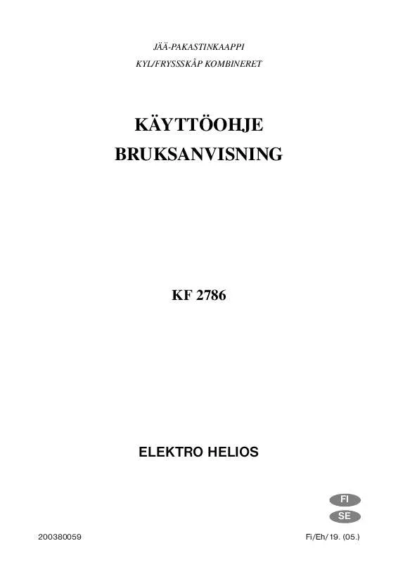 Mode d'emploi ELEKTRO HELIOS KF 2786