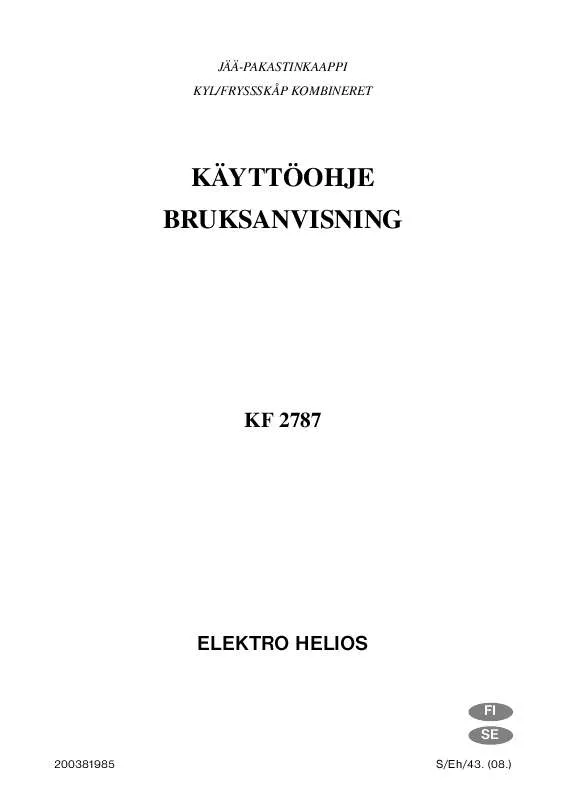 Mode d'emploi ELEKTRO HELIOS KF2787