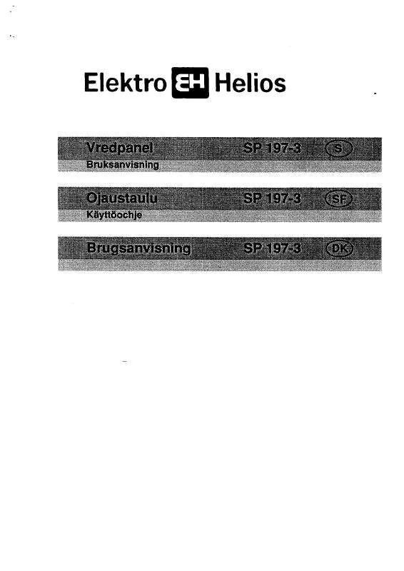 Mode d'emploi ELEKTRO HELIOS SP197-3
