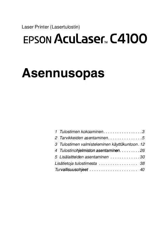 Mode d'emploi EPSON ACULASER C4100