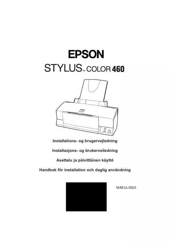 Mode d'emploi EPSON STYLUS COLOR 460