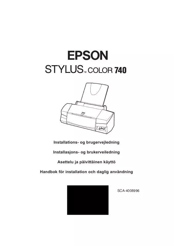 Mode d'emploi EPSON STYLUS COLOR 740