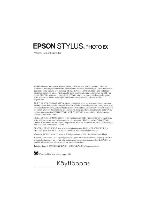 Mode d'emploi EPSON STYLUS PHOTO EX