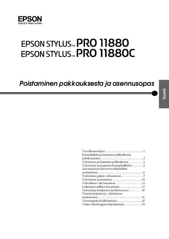 Mode d'emploi EPSON STYLUS PRO 11880