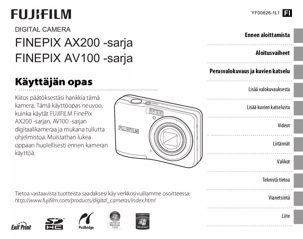 Mode d'emploi FUJIFILM FINEPIX AX200