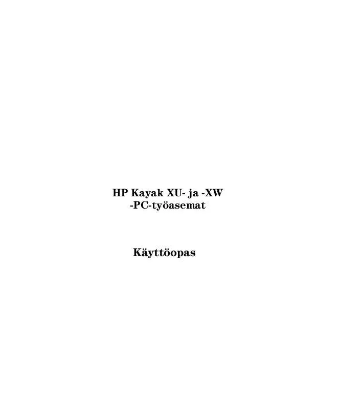 Mode d'emploi HP KAYAK XW U3-W3