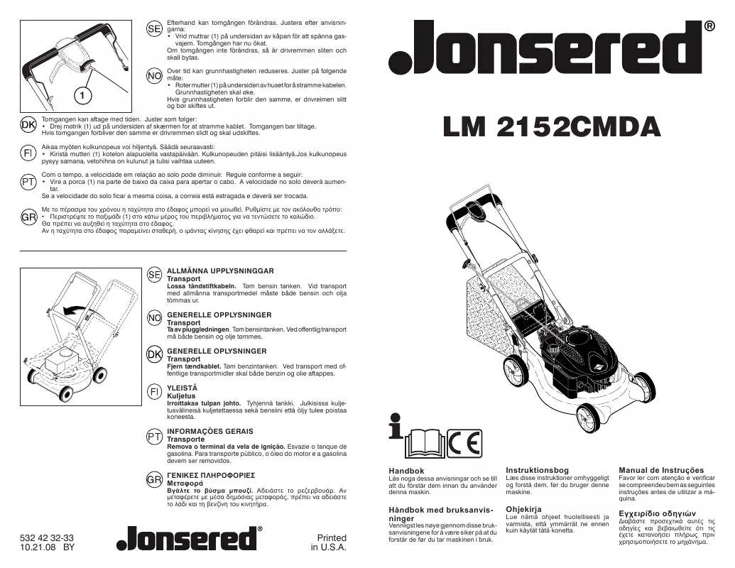 Mode d'emploi JONSERED LM 2152 CMDA