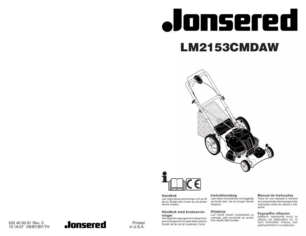 Mode d'emploi JONSERED LM 2153 CMDAW