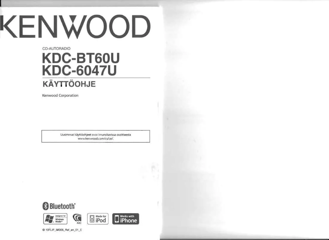 Mode d'emploi KENWOOD KDC-BT60U