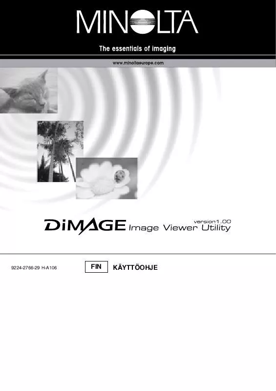 Mode d'emploi KONICA MINOLTA DIMAGE IMAGE VIEWER UTILITY 1.0 FOR DIMAGE 7&5