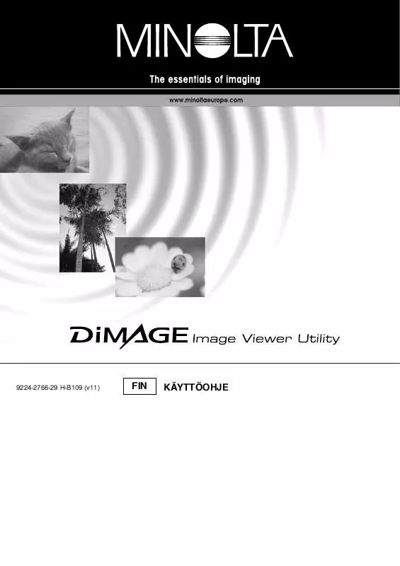 Mode d'emploi KONICA MINOLTA DIMAGE IMAGE VIEWER UTILITY 1.1 FOR DIMAGE 7/5/X/S304/S404