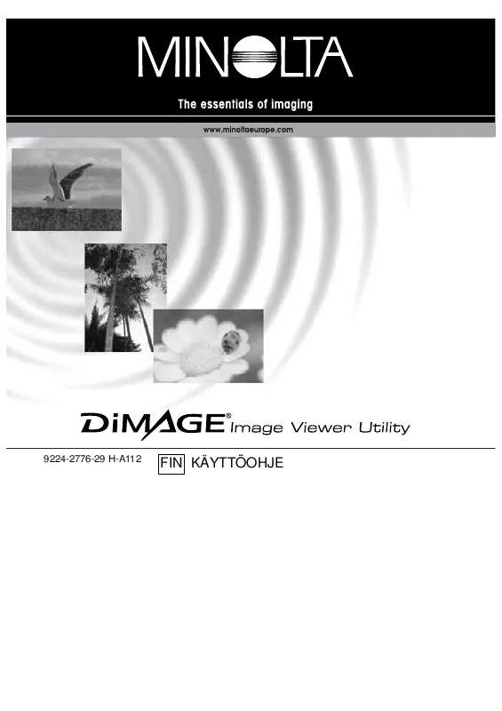 Mode d'emploi KONICA MINOLTA DIMAGE IMAGE VIEWER UTILITY FOR DIMAGE X