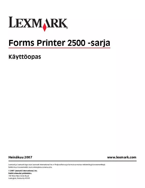 Mode d'emploi LEXMARK FORMS PRINTER 2500
