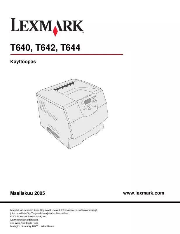 Mode d'emploi LEXMARK T642