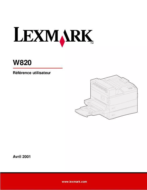 Mode d'emploi LEXMARK W820