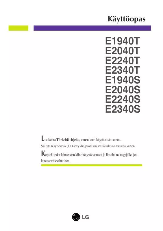 Mode d'emploi LG E1940S
