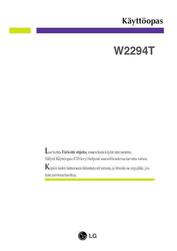Mode d'emploi LG W2294T