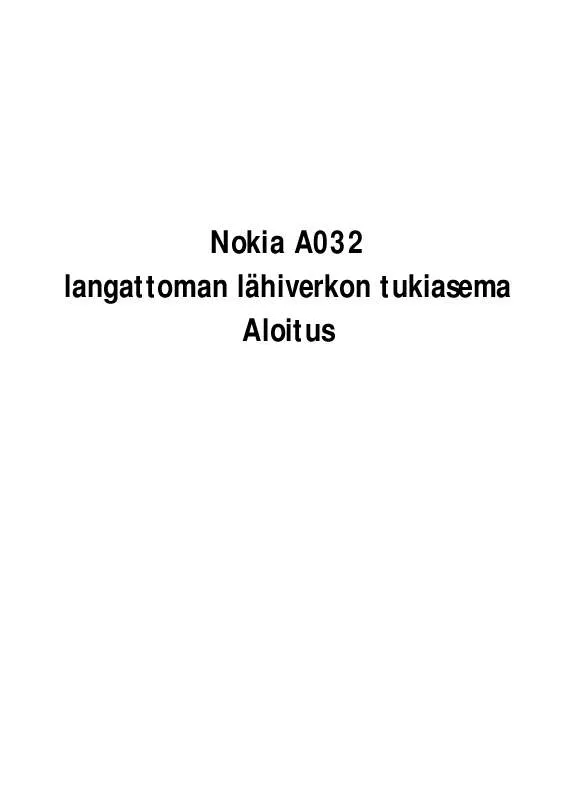 Mode d'emploi NOKIA A032