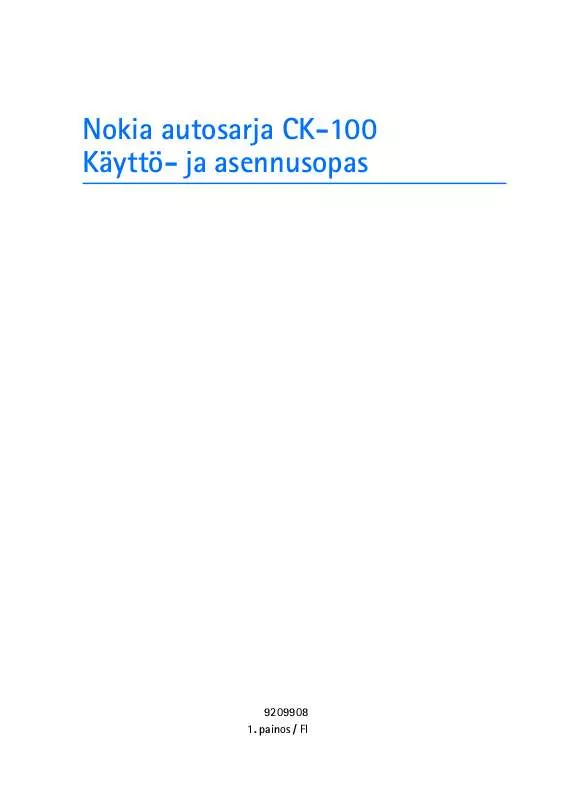 Mode d'emploi NOKIA CK-100