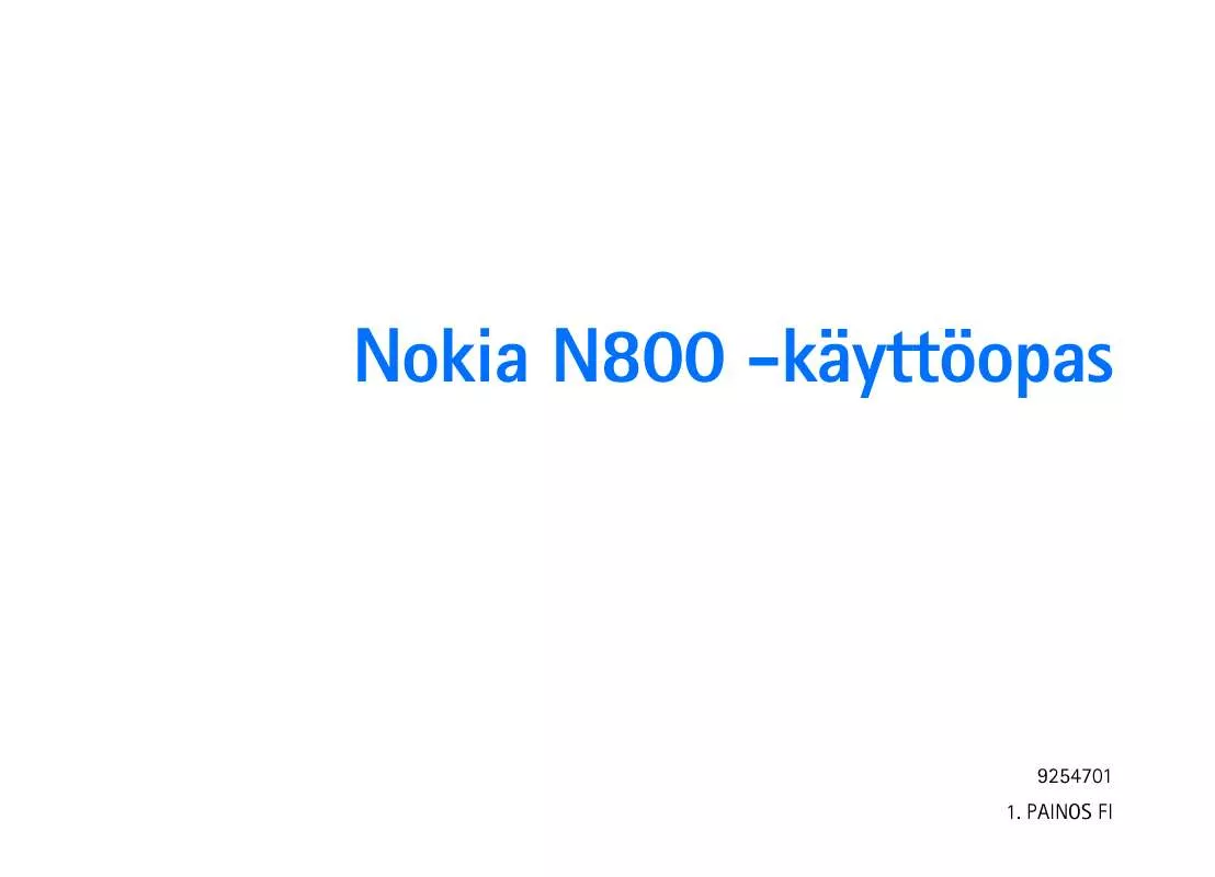 Mode d'emploi NOKIA N800