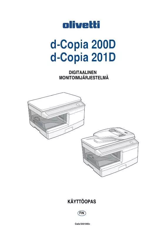 Mode d'emploi OLIVETTI D-COPIA 200D E D-COPIA 201D