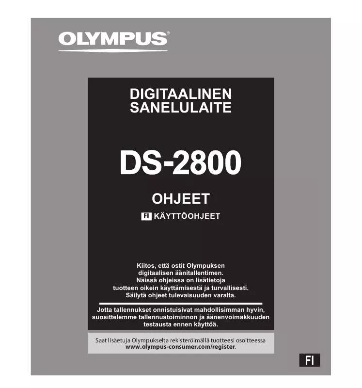 Mode d'emploi OLYMPUS DS-2800