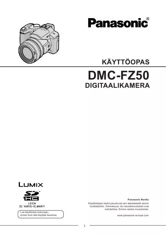 Mode d'emploi PANASONIC DMCFZ50
