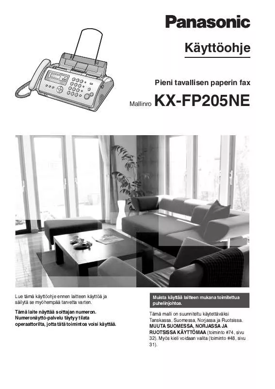 Mode d'emploi PANASONIC KX-FP205NE
