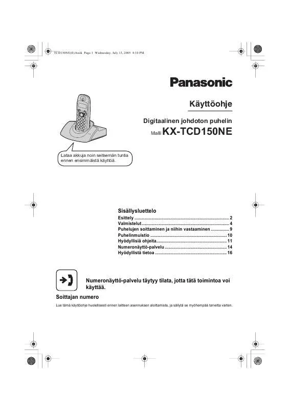 Mode d'emploi PANASONIC KX-TCD150NE