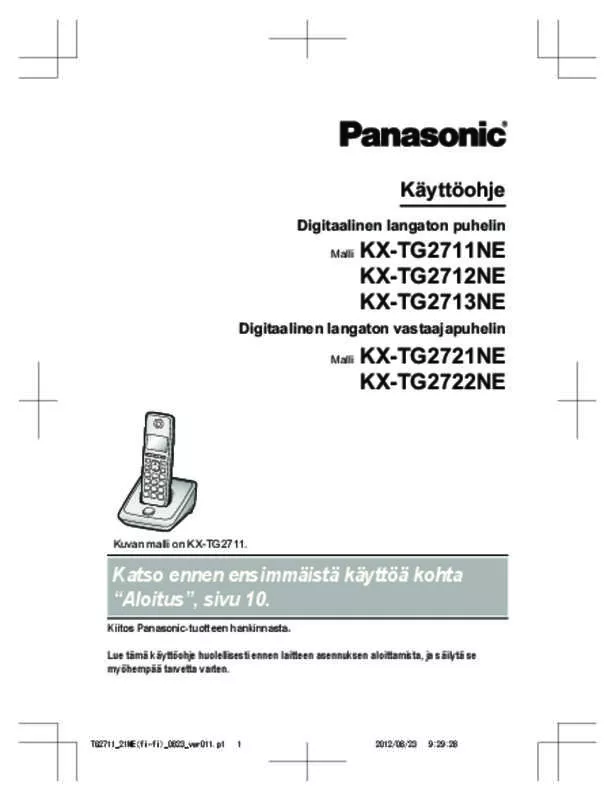Mode d'emploi PANASONIC KX-TG2722NE