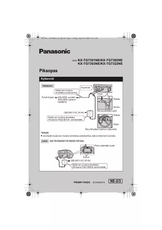 Mode d'emploi PANASONIC KX-TG7301NE