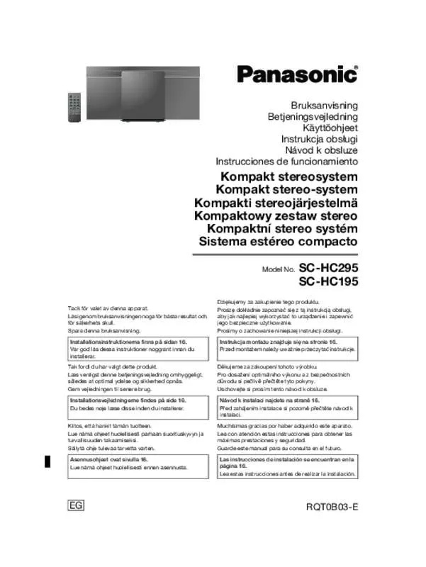 Mode d'emploi PANASONIC SC-HC195EG