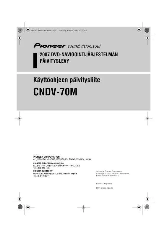 Mode d'emploi PIONEER CNDV-70M