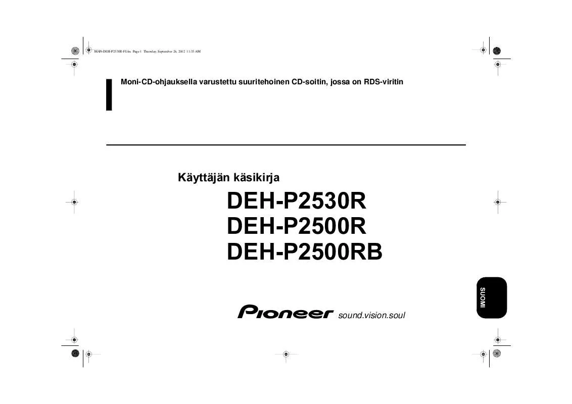 Mode d'emploi PIONEER DEH-P2500RB