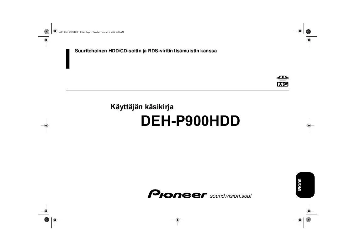 Mode d'emploi PIONEER DEH-P900HDD
