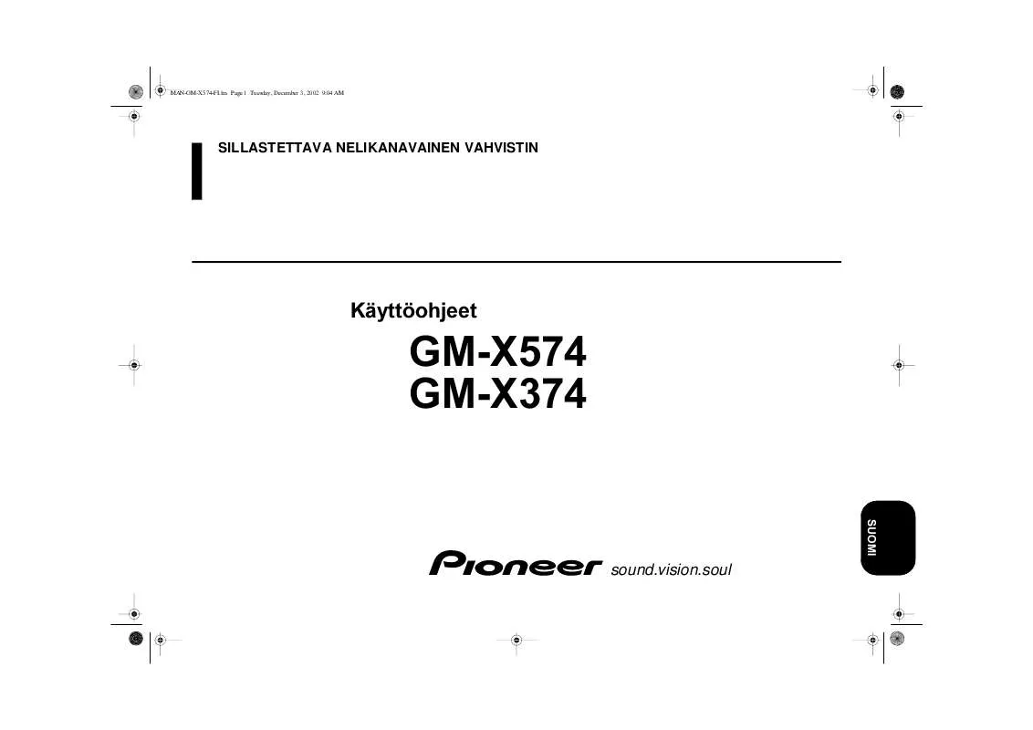 Mode d'emploi PIONEER GM-X374