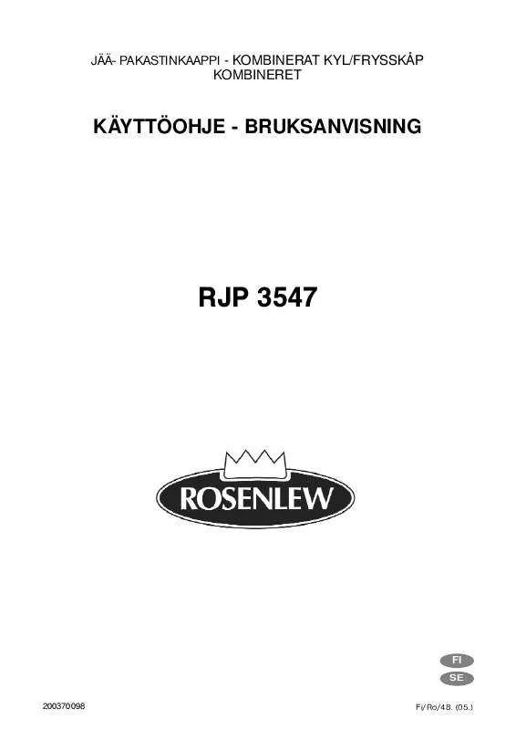 Mode d'emploi ROSENLEW RJP 3547