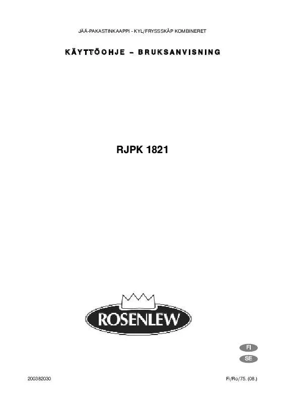Mode d'emploi ROSENLEW RJPK1821