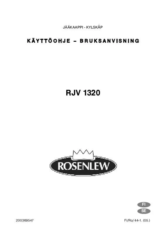 Mode d'emploi ROSENLEW RJV1320