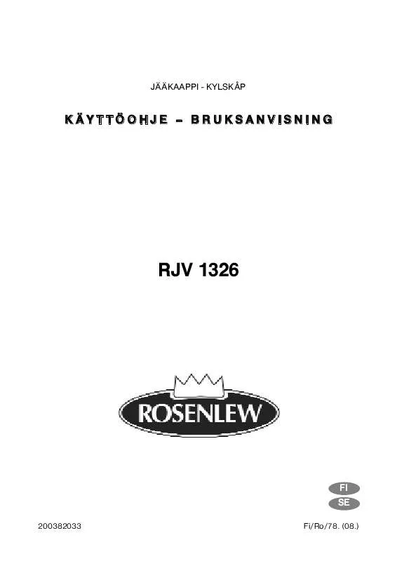 Mode d'emploi ROSENLEW RJV1326