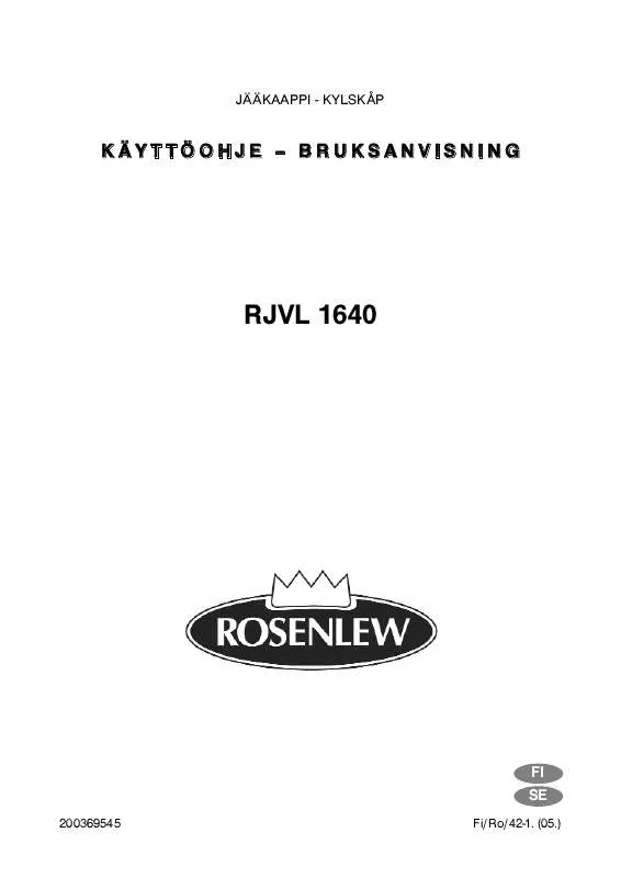 Mode d'emploi ROSENLEW RJVL 1640