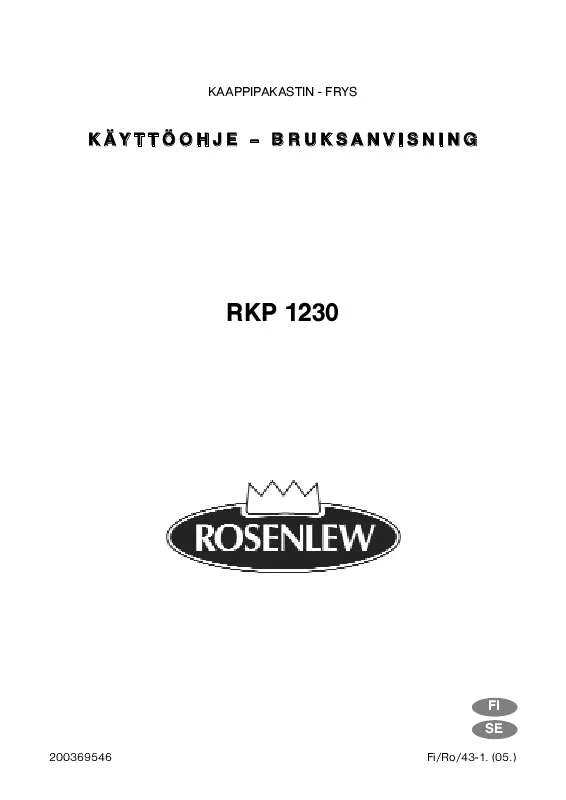 Mode d'emploi ROSENLEW RKP 1230